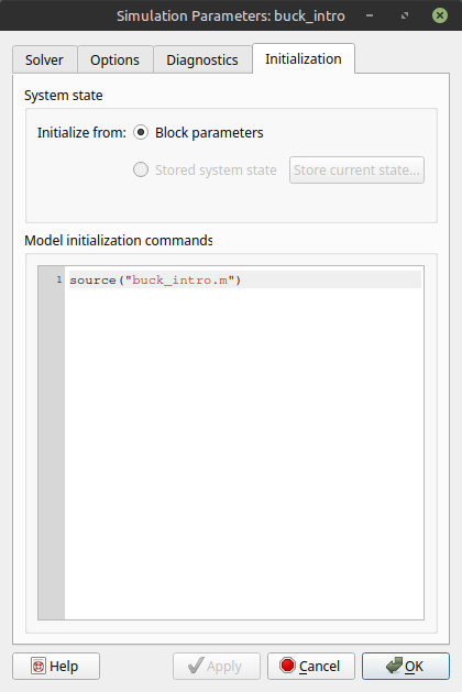 Initialization of simulation parameters .